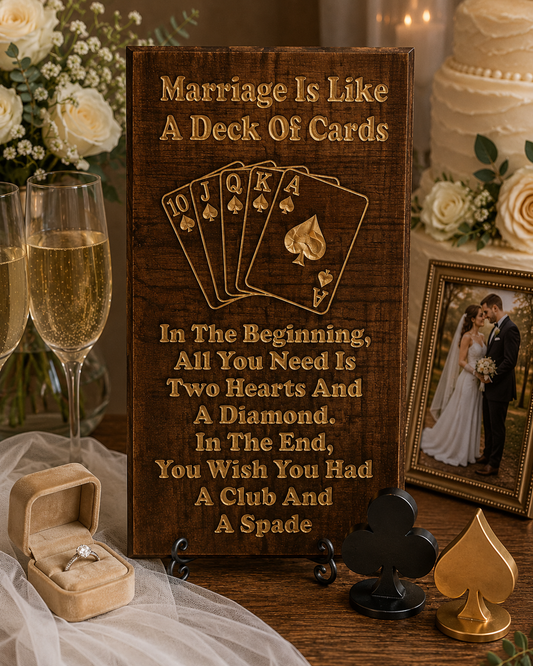 Marriage Is Like a Deck of Cards – Funny Wedding Sign