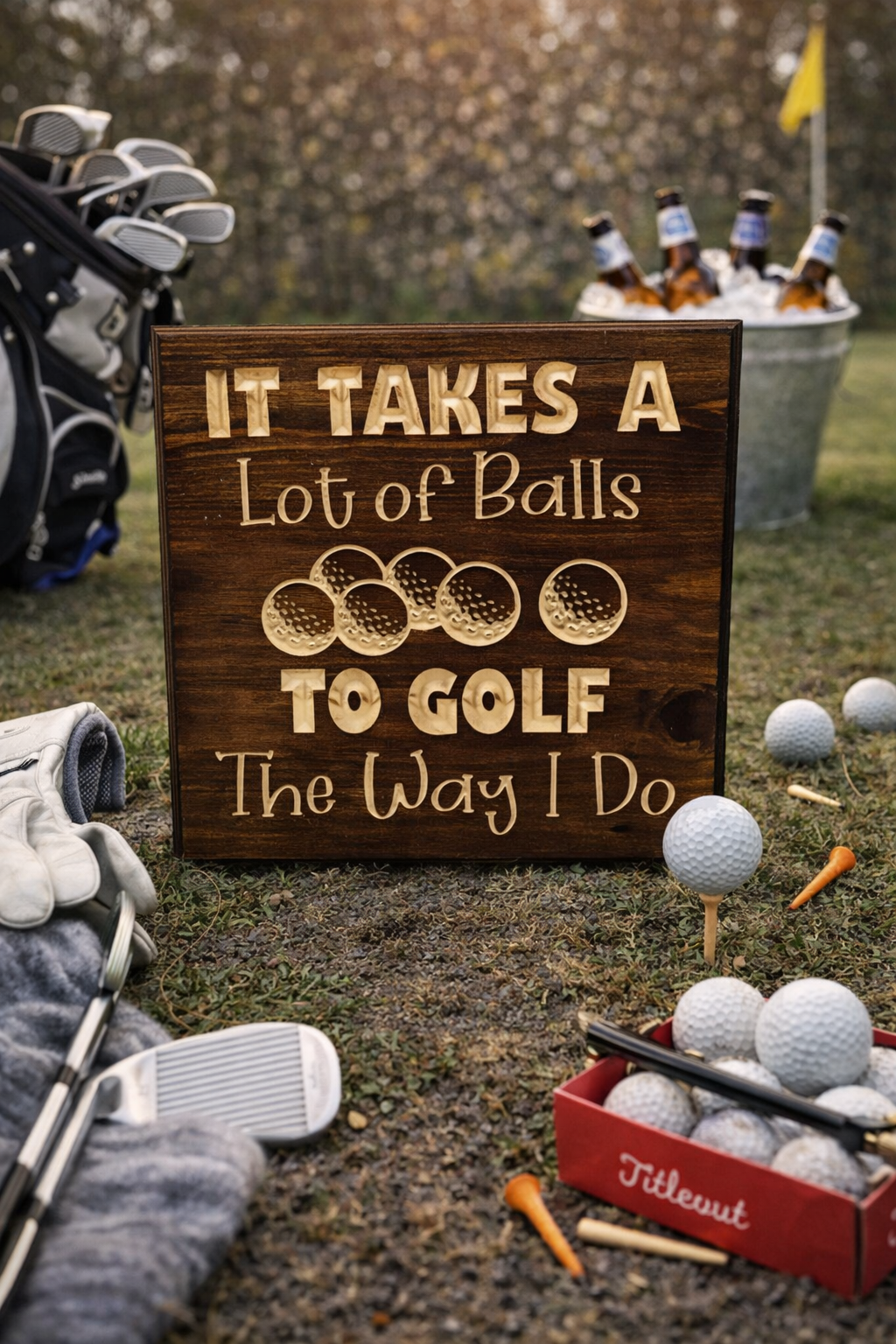 it takes a lot of balls to golf the way I do
