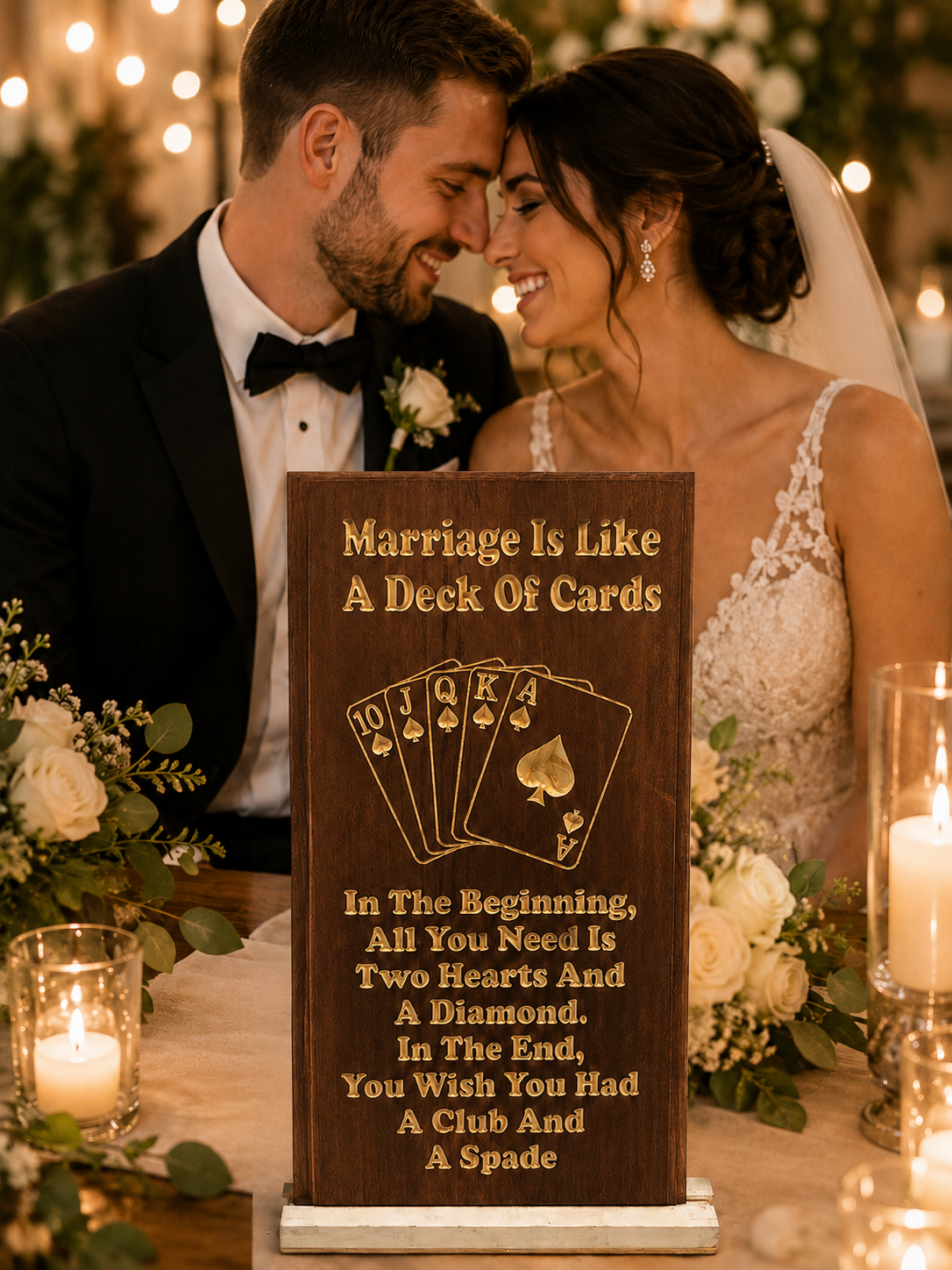 Marriage Is Like a Deck of Cards – Funny Wedding Sign