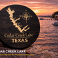 Cedar Creek Lake Wooden Map Sign 24 " – Texas