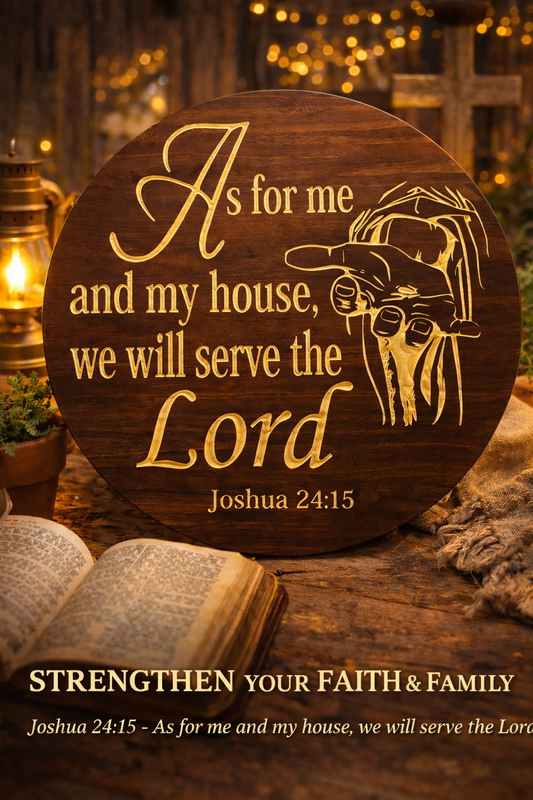 “As for Me and My House” – Joshua 24:15 Wooden Sign 24"