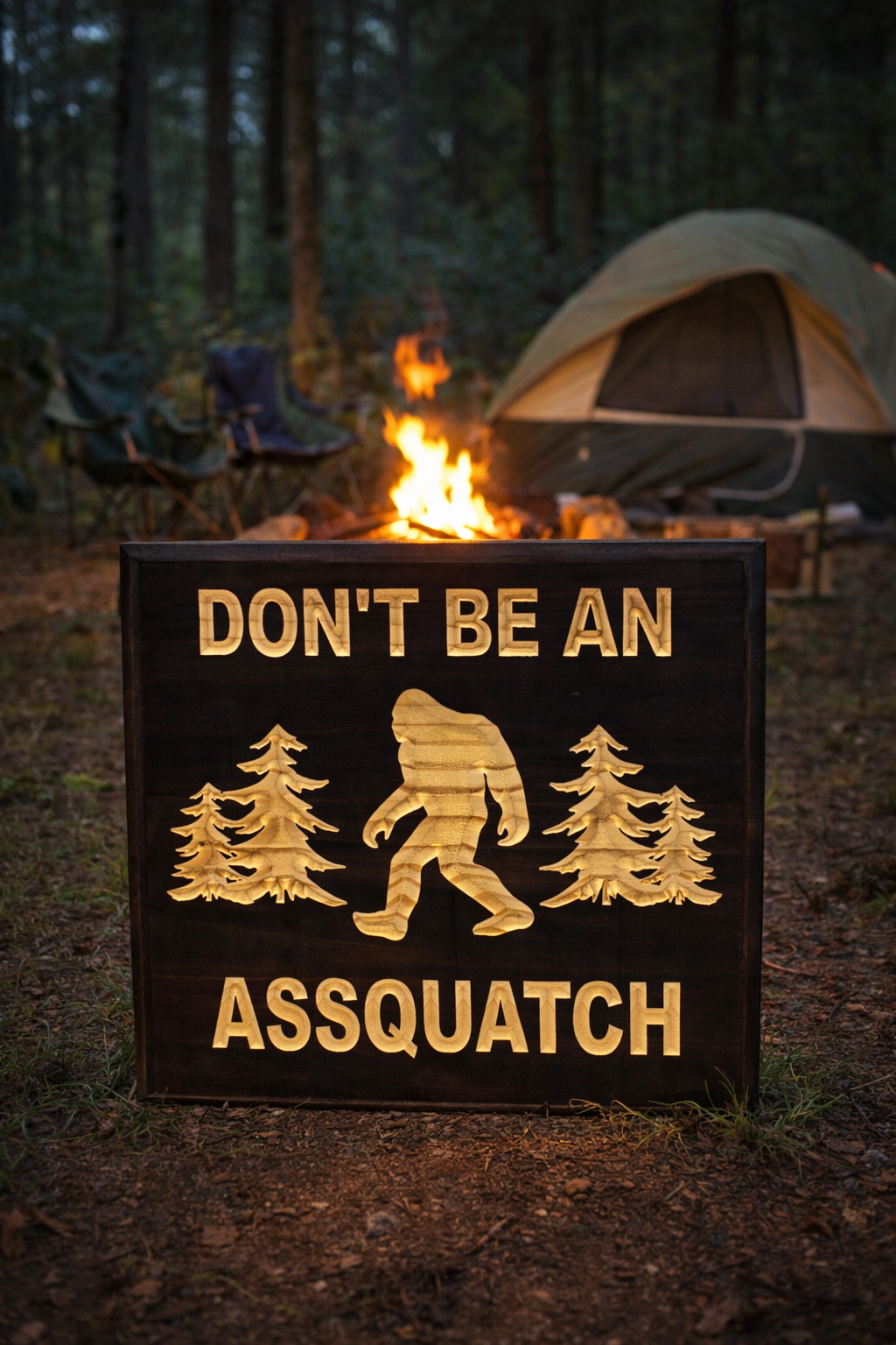 Don’t Be an Assquatch – Funny Bigfoot Wooden Sign