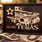 Texas Longhorn Wood Sign – Rustic Texas Wall Decor – Western Ranch Wall Art – Lone Star State Sign – Cowboy Home Decor – Est 1845