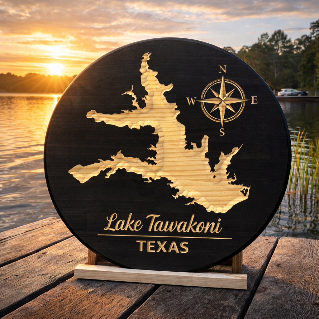 Lake Tawakoni Texas 18" wooden Lake sign