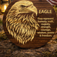 Eagle Courage Wooden Wall Sign 24" – Inspirational Rustic Home Decor