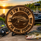If I'm Missing I've Gone Fishing Sign | Bass Fishing Wall Decor | Rustic Wooden Fishing Sign | Fisherman Gift | Lake House Decor | 18" Round