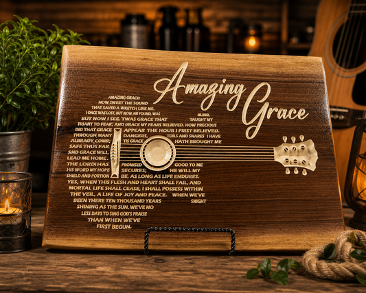 “Amazing Grace” Wooden Guitar Sign