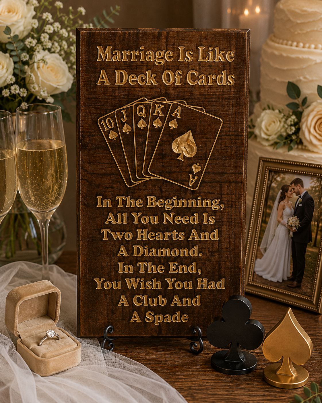 Marriage Is Like a Deck of Cards – Funny Wedding Sign