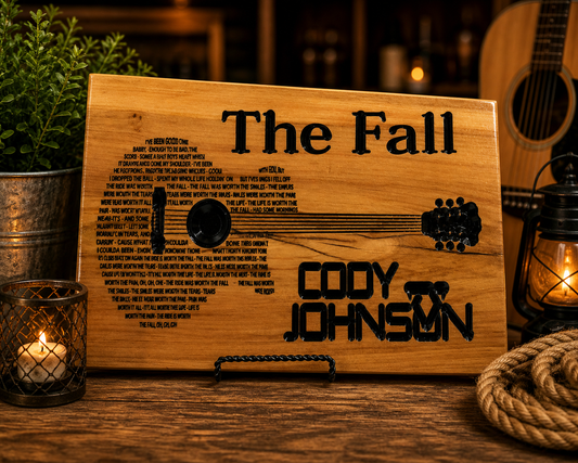 “The Fall” Wooden Guitar Sign