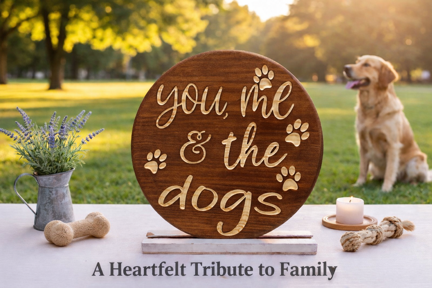 You Me and Dog 15" -Dog Lover Home Decor SIgn