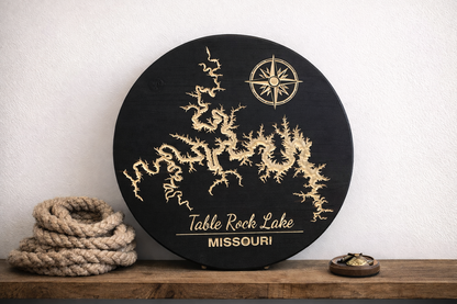 Table Rock Lake Sign | Missouri Lake Map Wood Wall Art