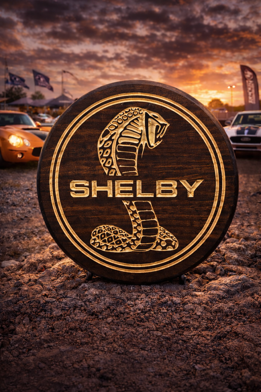 Shelby Cobra Wooden Sign | Classic Muscle Car Wall Décor for Collectors