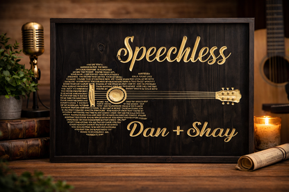 Dan + Shay “Speechless” Guitar Lyrics Wooden Sign – 18"x24"