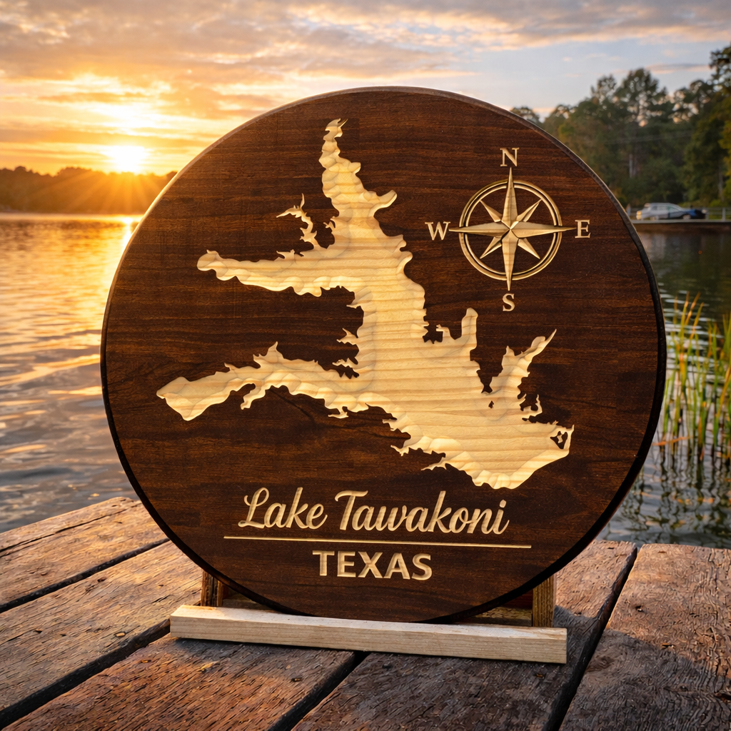 Lake Tawakoni Texas 18" wooden Lake sign
