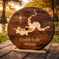 Caddo Lake Texas Wooden CNC-Carved Map Sign – 24” Round Wall Décor