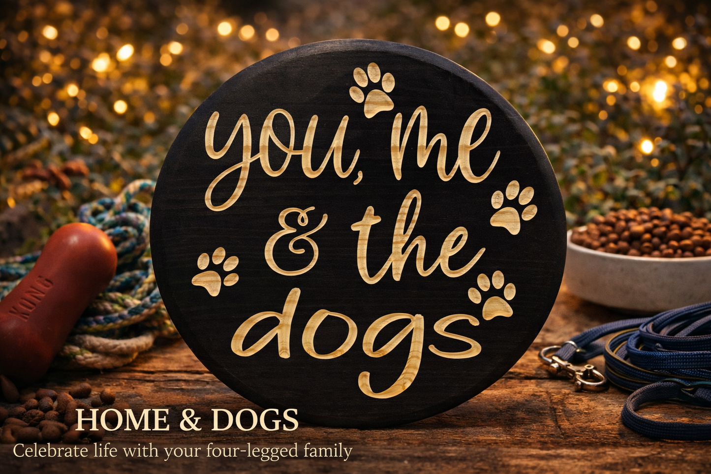 You Me and Dog 15" -Dog Lover Home Decor SIgn