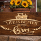 Life Is Better on the Farm 12 x 24– Rustic Wooden Farmhouse Sign