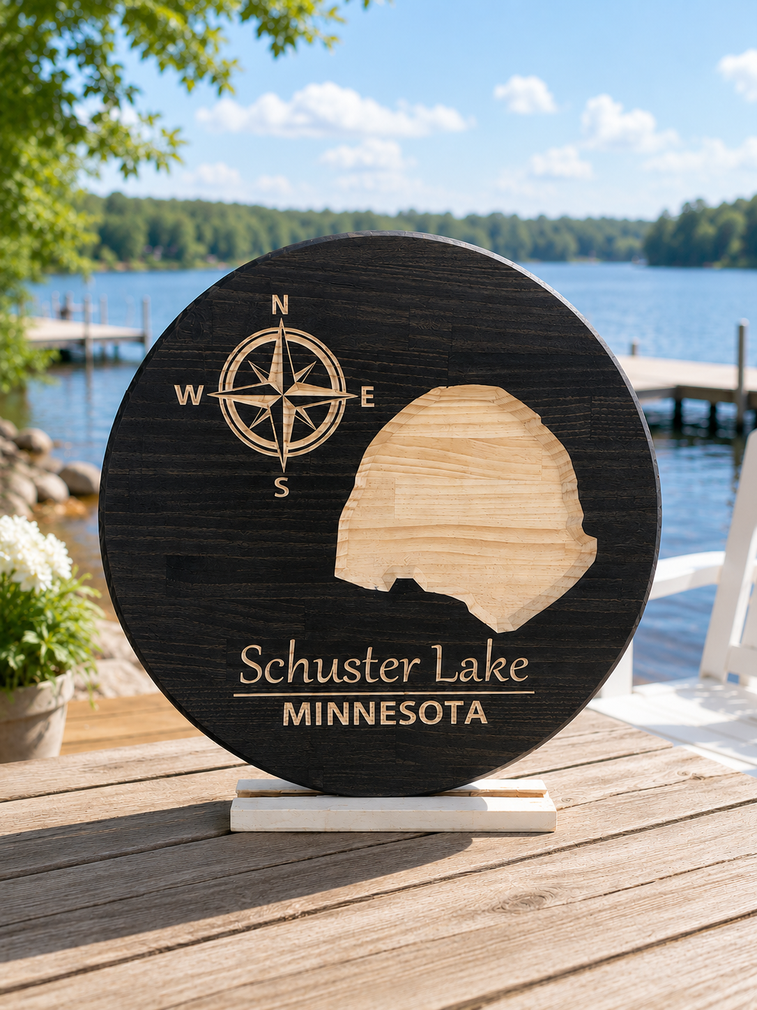 Custom Schuster Lake Minnesota Sign | Personalized Lake House Decor 24" (Copy)