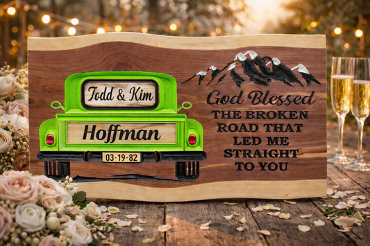 Cedar Wedding board bless the broken road