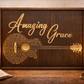 Amazing Grace Guitar Lyrics Wooden Sign – 18"x24" Christian Wall Art