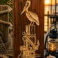 Coastal Pelican Wooden Sign