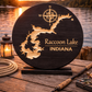 Raccoon Lake Indiana Wooden Map Sign 24"