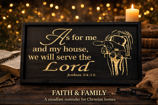 “As For Me and My House” – Joshua 24:15 12x24 framed