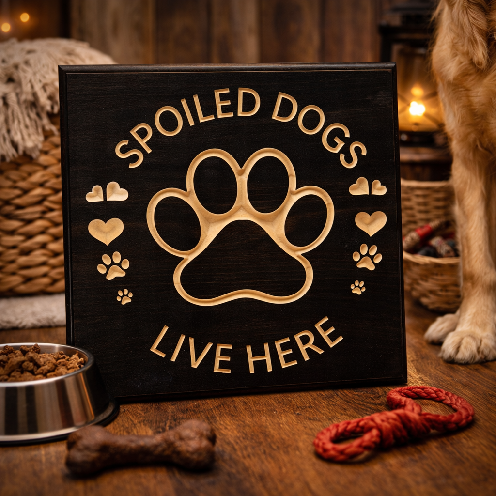 Spoiled Dogs Live Here Sign 12 x 12