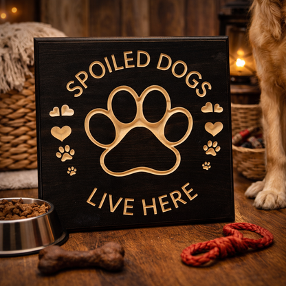 Spoiled Dogs Live Here Sign 12 x 12