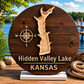 Hidden Valley Lake Kansas Wood Sign | Custom Lake House Wall Decor 18"
