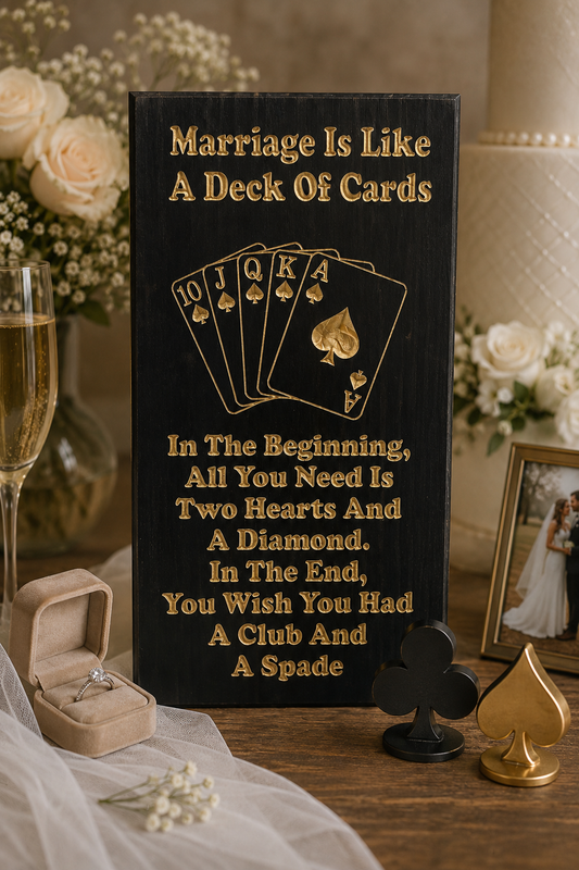 Marriage Is Like a Deck of Cards – Funny Wedding Sign