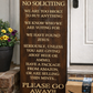 No Soliciting Wooden Sign 12x24 – Funny Front Door Porch Decor