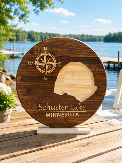 Custom Schuster Lake Minnesota Sign | Personalized Lake House Decor 24" (Copy)