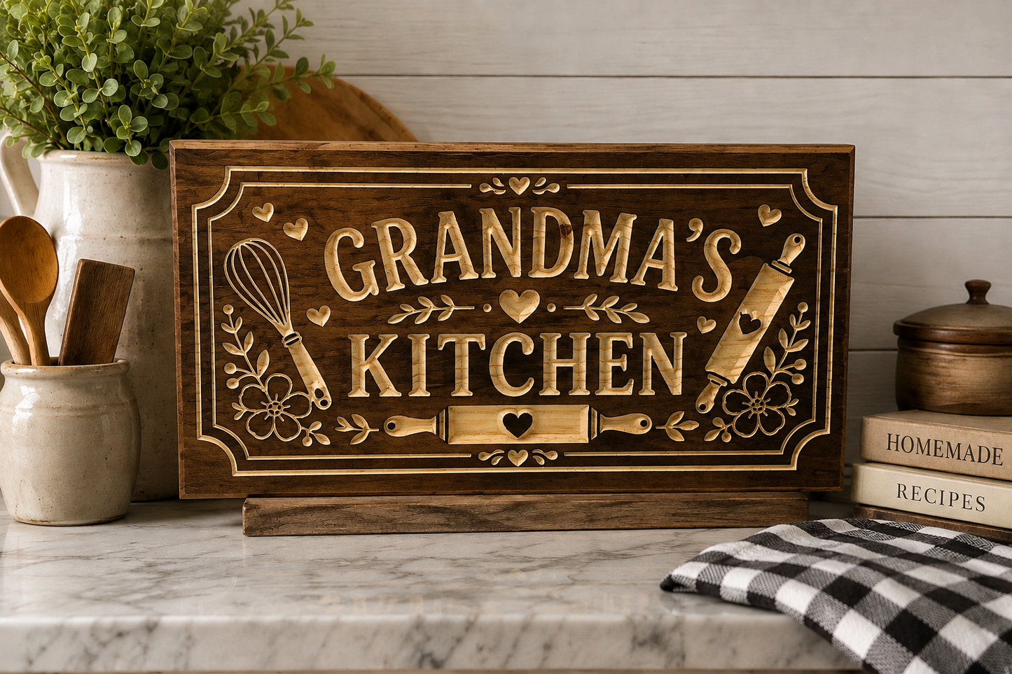Grandma’s Kitchen Wooden Sign | Farmhouse Kitchen Wall Decor | Gift for Grandma