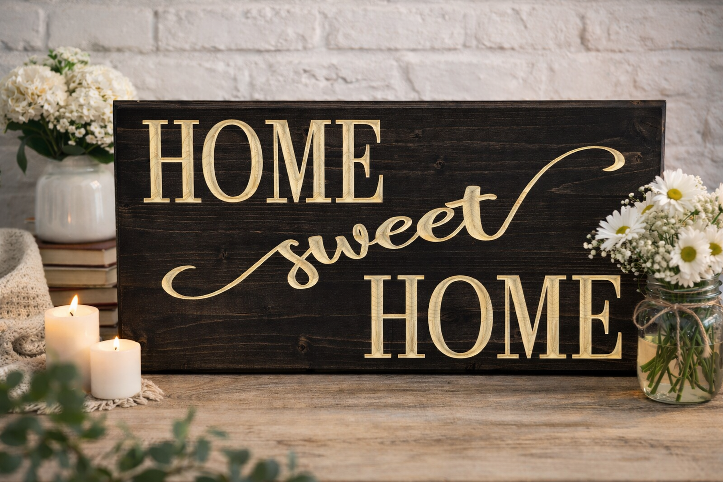 “Home Sweet Home” Handcrafted Wooden Sign