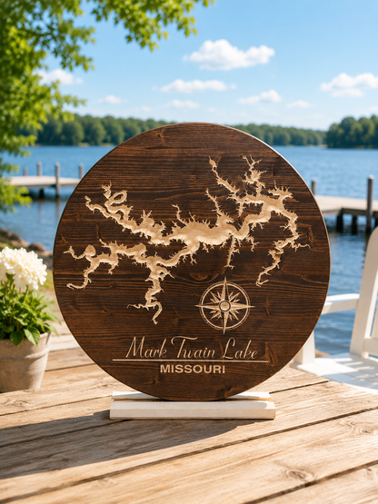 Mark Twain Lake Missouri Wood Sign | Custom Lake House Wall Decor