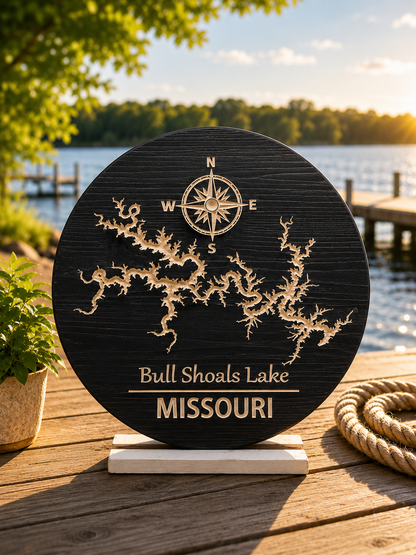 Bull Shoals Lake Missouri Wood Sign | Custom Lake House Wall Decor  18"